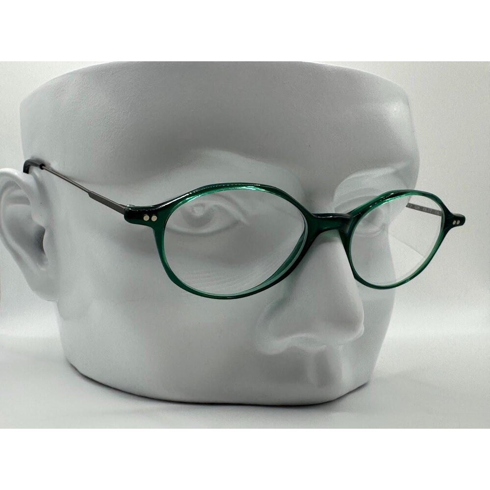 Vintage Y2K Eyeglasses | NOS | Non Rx Clear Lens | Oval Green Plastic
